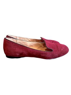 Tahari ‘Clementine’ Burgundy Suede Smoking Slipper Loafers, Size 7
